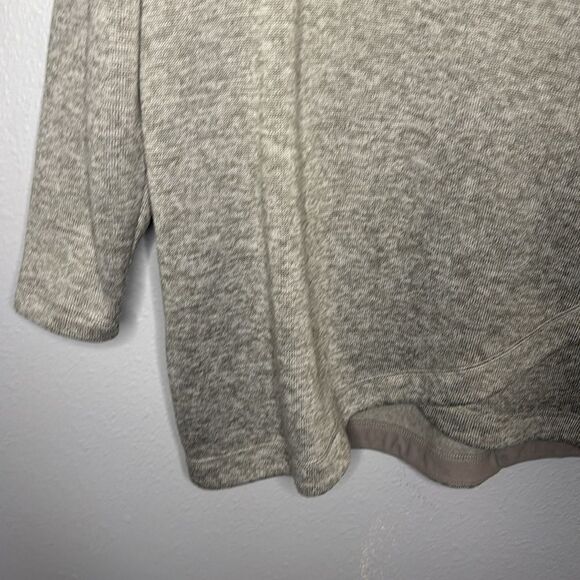 Lands End Heather Gray Cowl Neck Long Soft Cross Over Detail Sweater Size XL 18 - Picture 6 of 9
